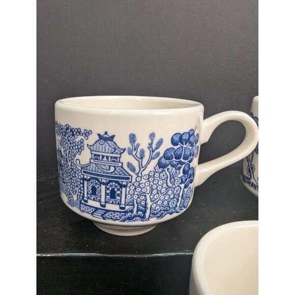 Churchill Blue Willow China Teacup 6 Oz Made in Cambodia Lot of 3 - Picture 2 of 9